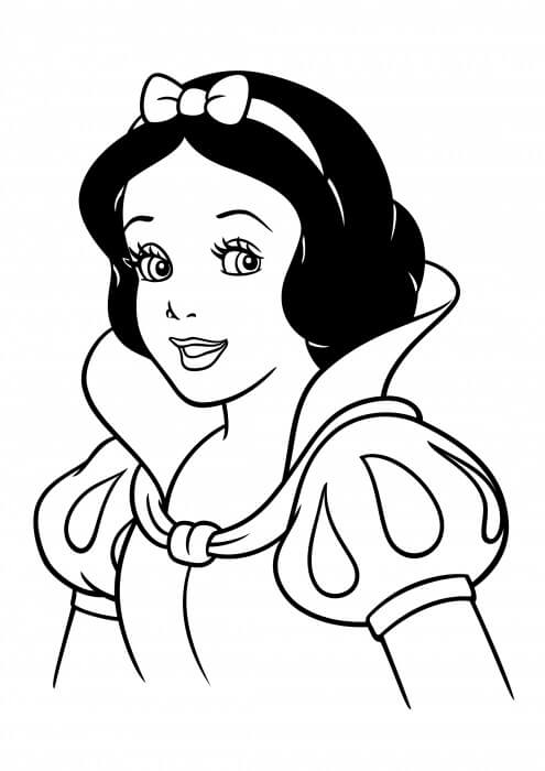 Dibujo de Rostro básico Blancanieves para Colorear