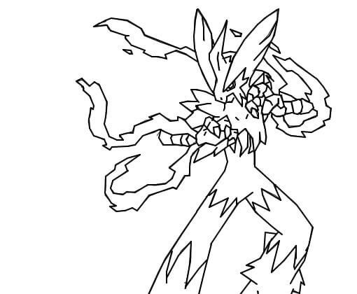 Dibujo de Mega Blaziken Luchando para Colorear