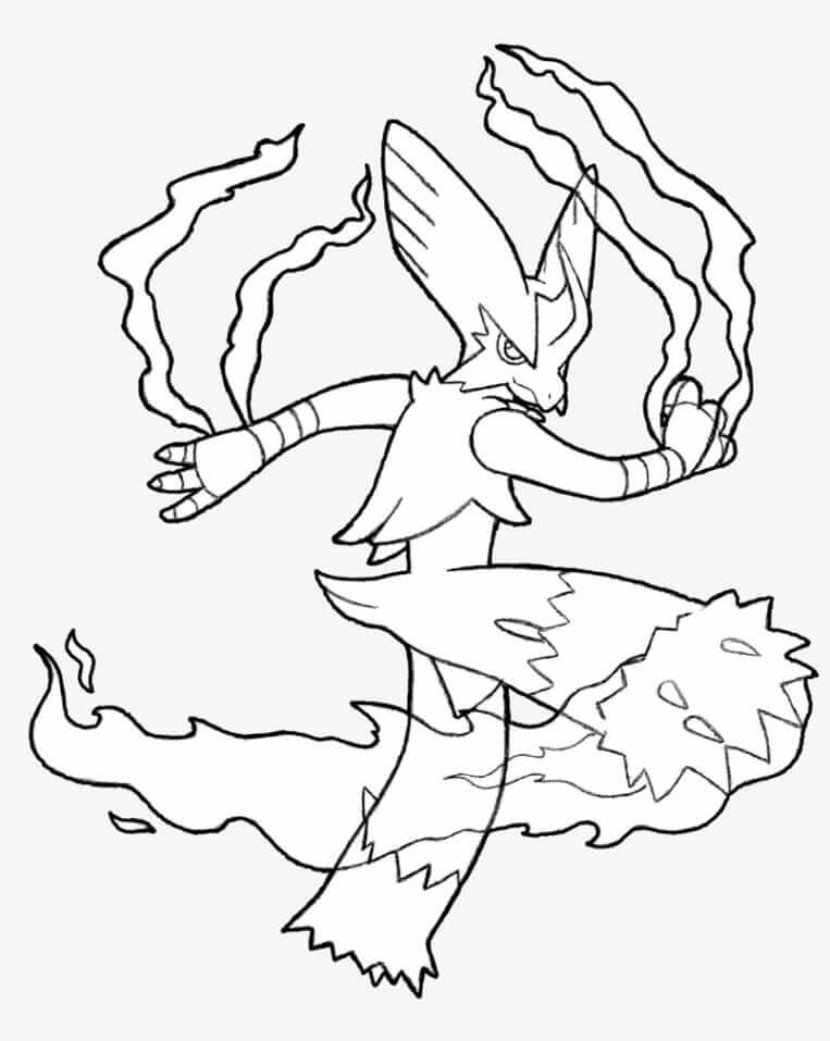 Dibujo de Mega Blaziken para Colorear