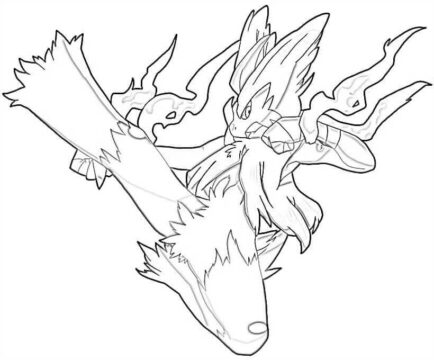 Dibujo de Patada Mega Blaziken para Colorear