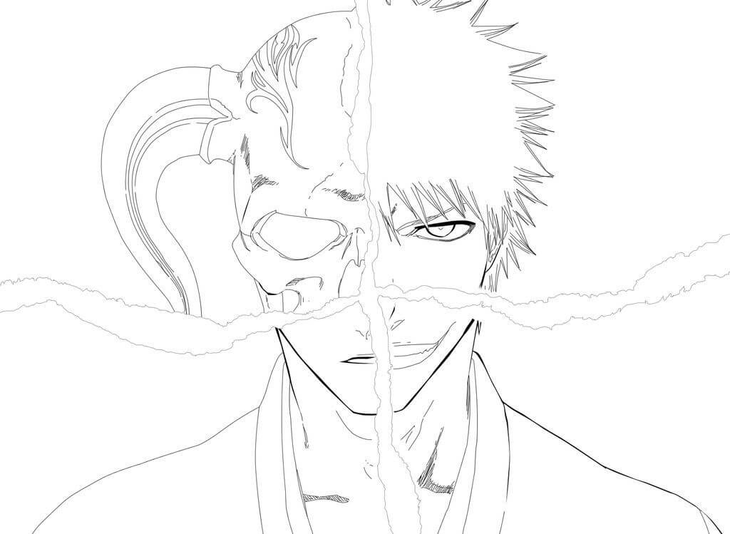 Dibujo de Cara Hueca Ichigo para Colorear