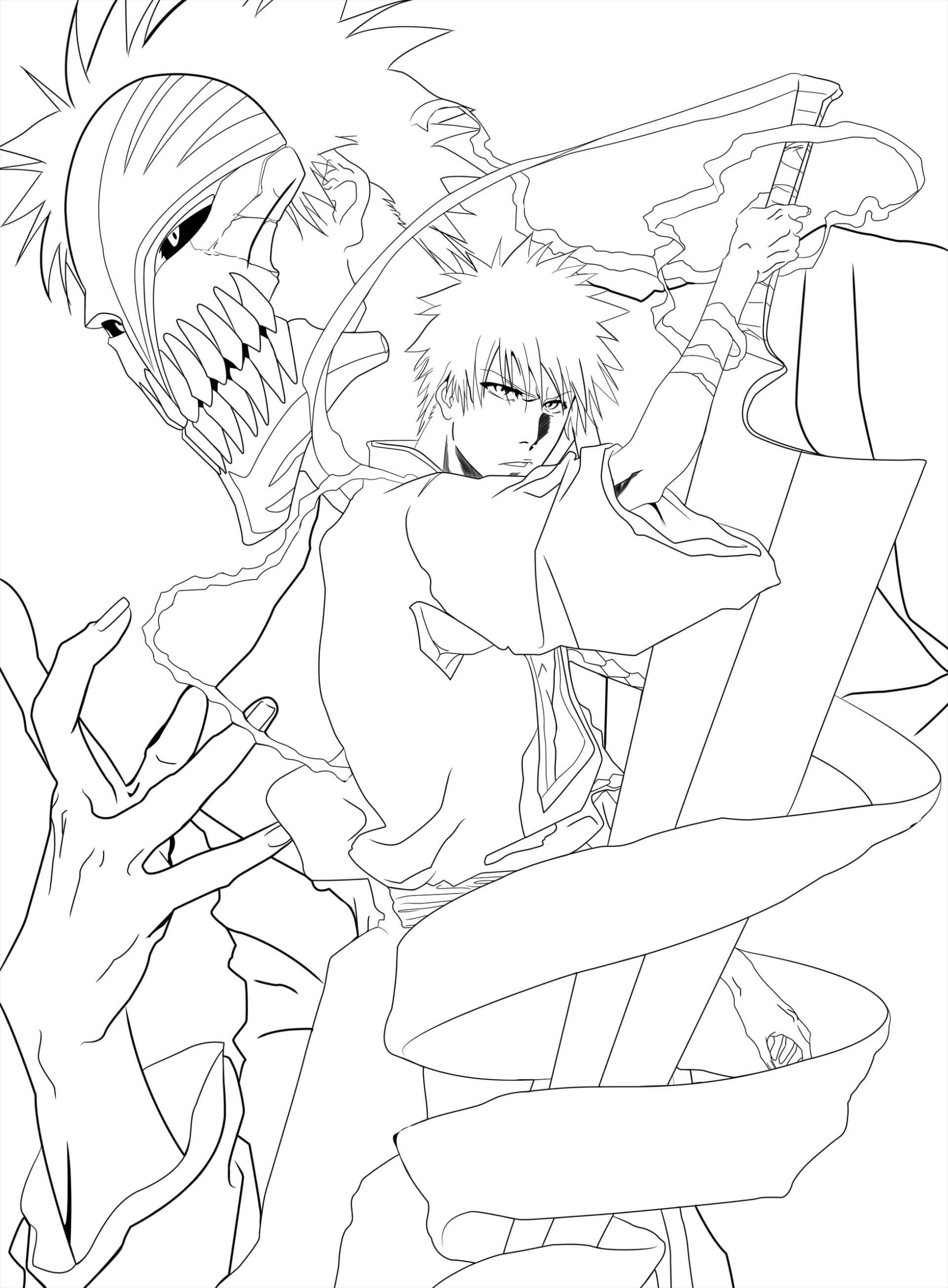 Dibujo de Ichigo Vs Hueco Scaled para Colorear