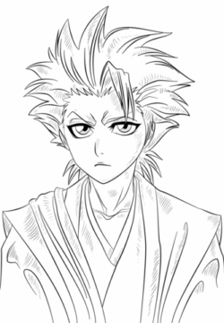 Dibujo de Toshiro Enojado para Colorear