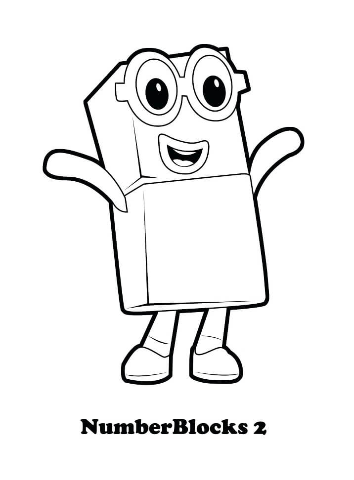 Dibujo de Bloques de Nmeros 2 para Colorear