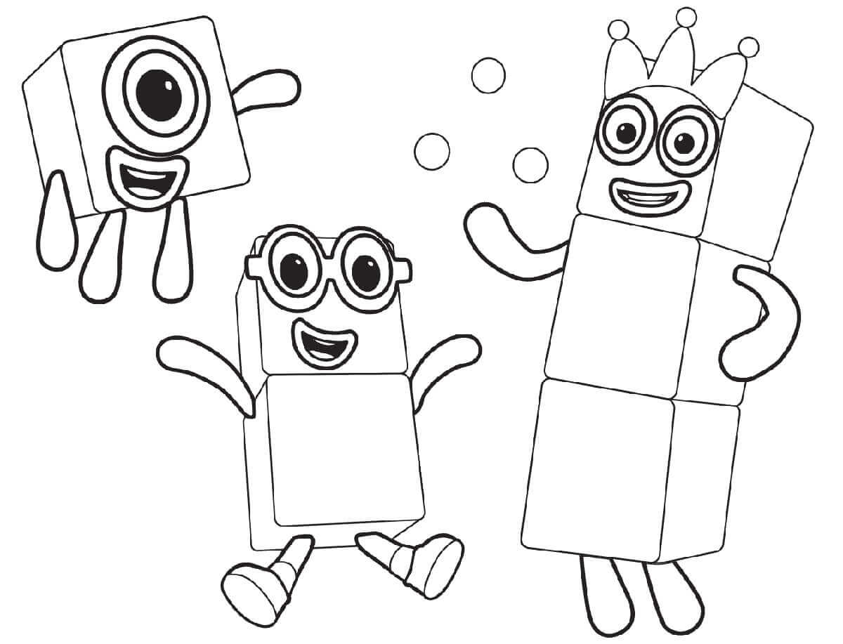 Dibujo de Bloques de Nmeros Imprimibles para Colorear