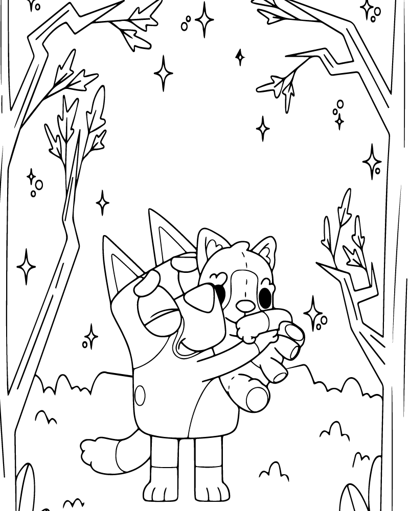 Dibujo de Cute Bluey Halloween Coloring Page para Colorear