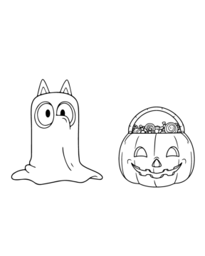 Dibujo de Free Bluey Halloween Coloring Sheet para Colorear