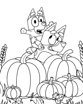 Dibujo de Free Bluey Halloween Pdf Coloring Page para Colorear