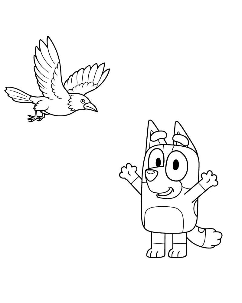 Dibujo de Scary Bluey Halloween Coloring Page para Colorear