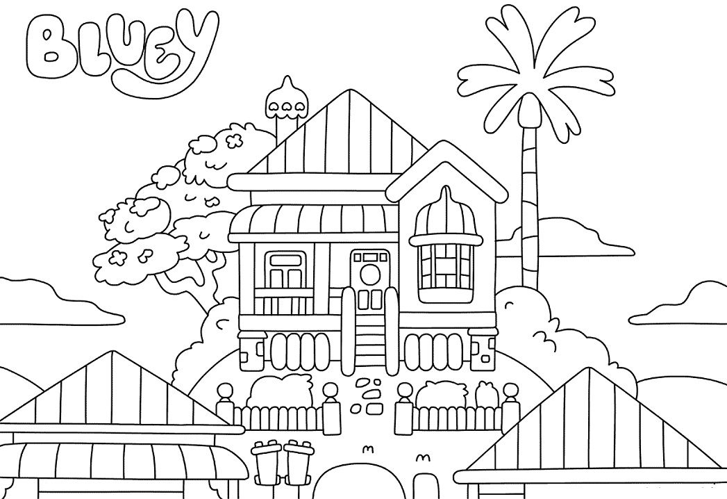 Dibujo de Casa de Bluey para Colorear