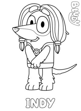 Dibujo de Indy de Bluey para Colorear