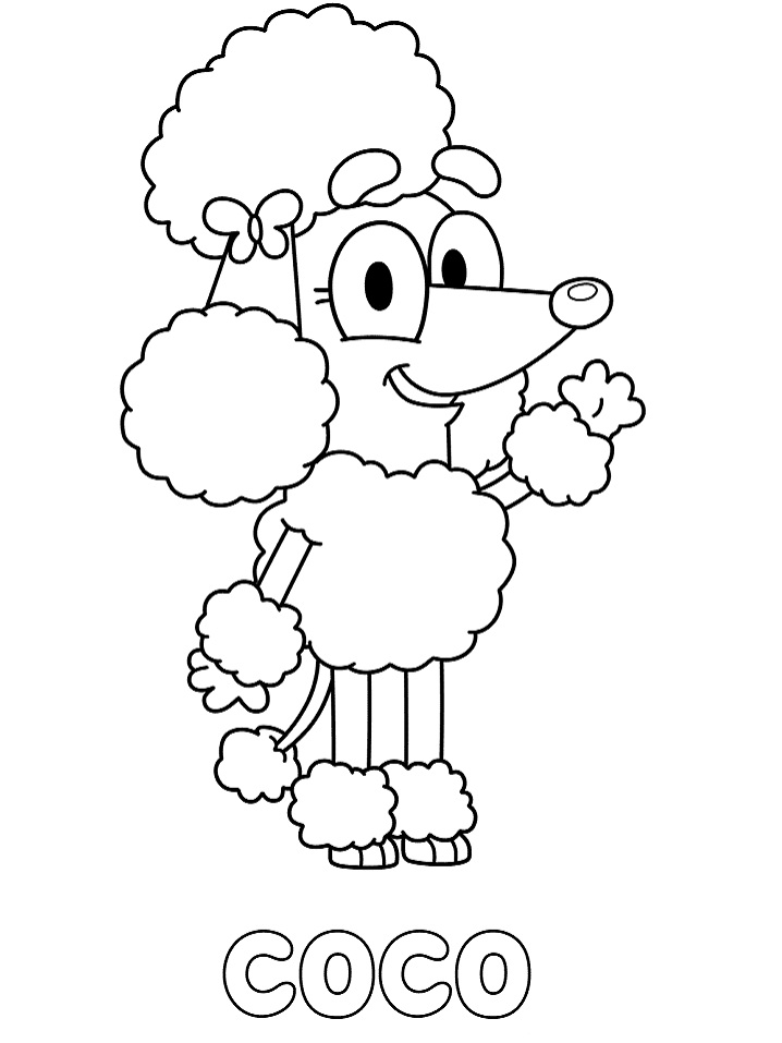 Dibujo de Poodle Coco para Colorear