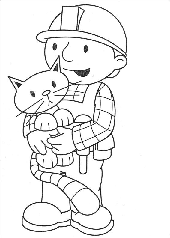 Dibujo de Bob Sosteniendo Sardina para Colorear