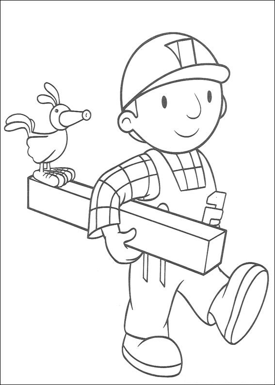Dibujo de Bob y pájaro para Colorear