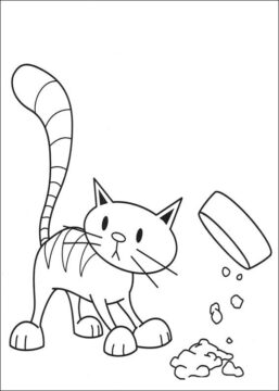 Dibujo de Sardina y Alimentos para Colorear