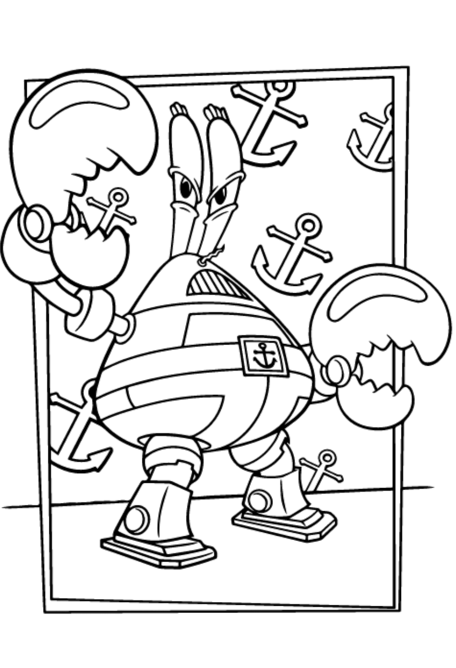 Dibujo de Don Cangrejo Enojado para Colorear