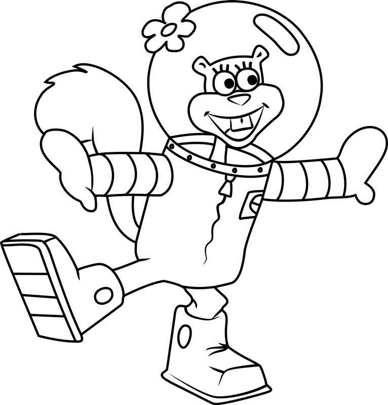 Dibujo de Mejillas de Arena Felices para Colorear