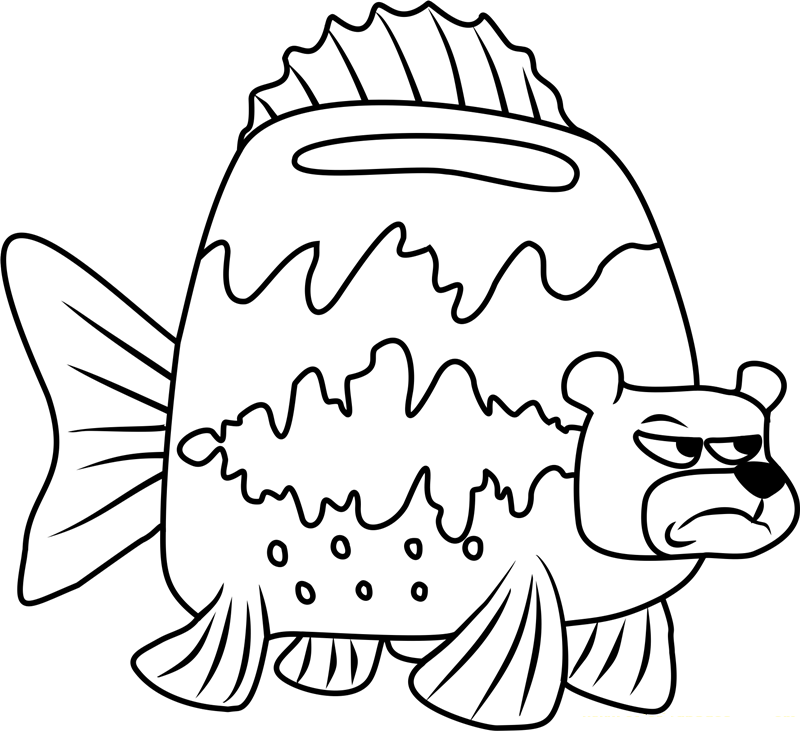 Dibujo de Oso de Mar Enojado para Colorear