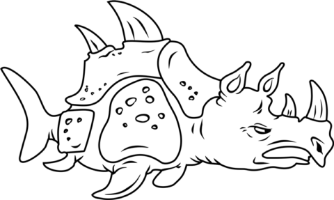 Dibujo de Rinoceronte de Mar Enojado para Colorear