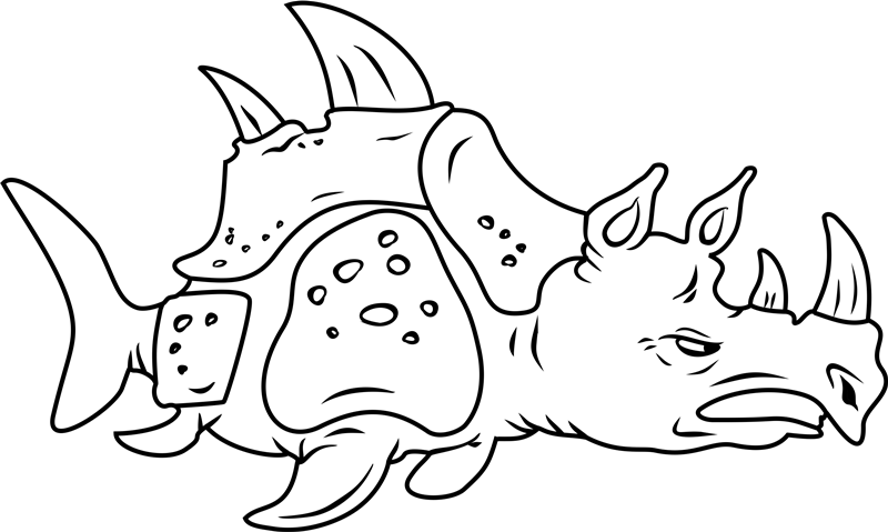 Dibujo de Rinoceronte de Mar Enojado para Colorear
