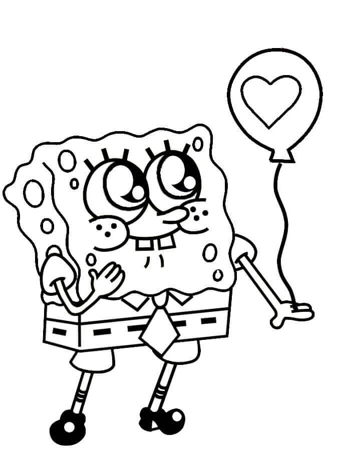 Dibujo de Adorable Bob Esponja para Colorear