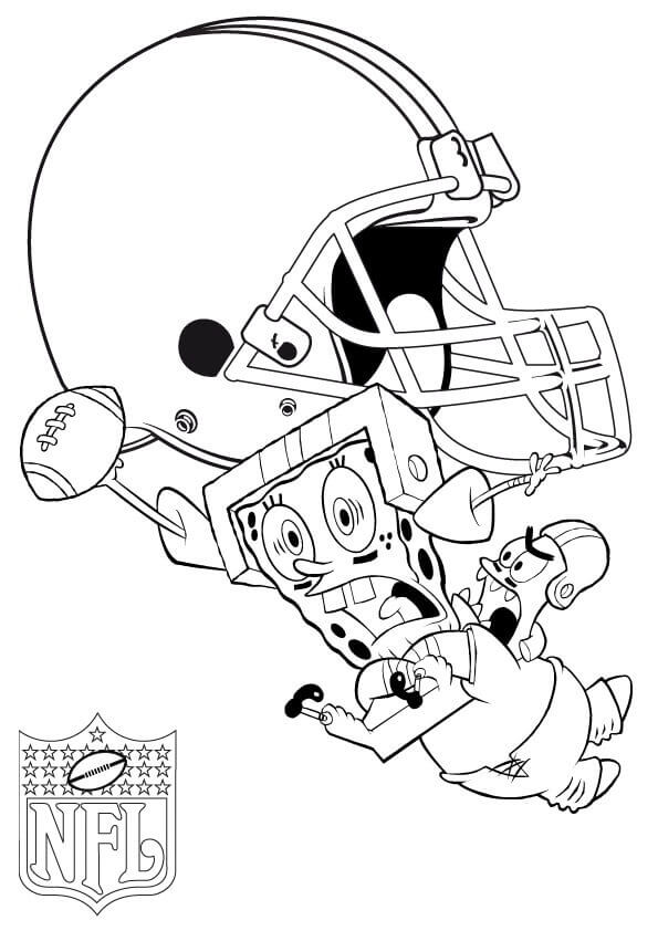 Dibujo de Bob Esponja Cleveland Browns 1 para Colorear