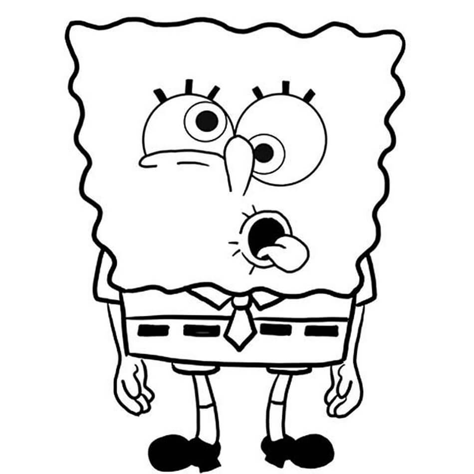 Dibujo de Bob Esponja Divertido para Colorear