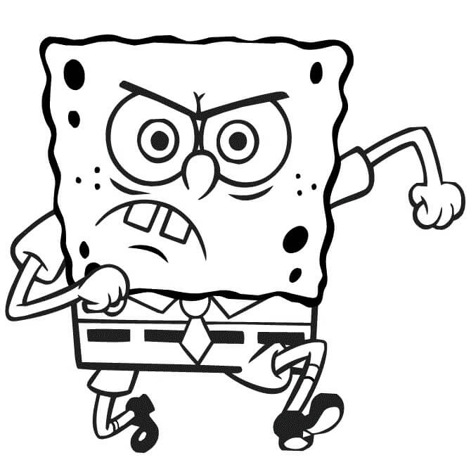 Dibujo de Bob Esponja Enojado 3 para Colorear