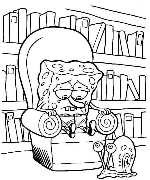 Dibujo de Bob Esponja Est Triste para Colorear