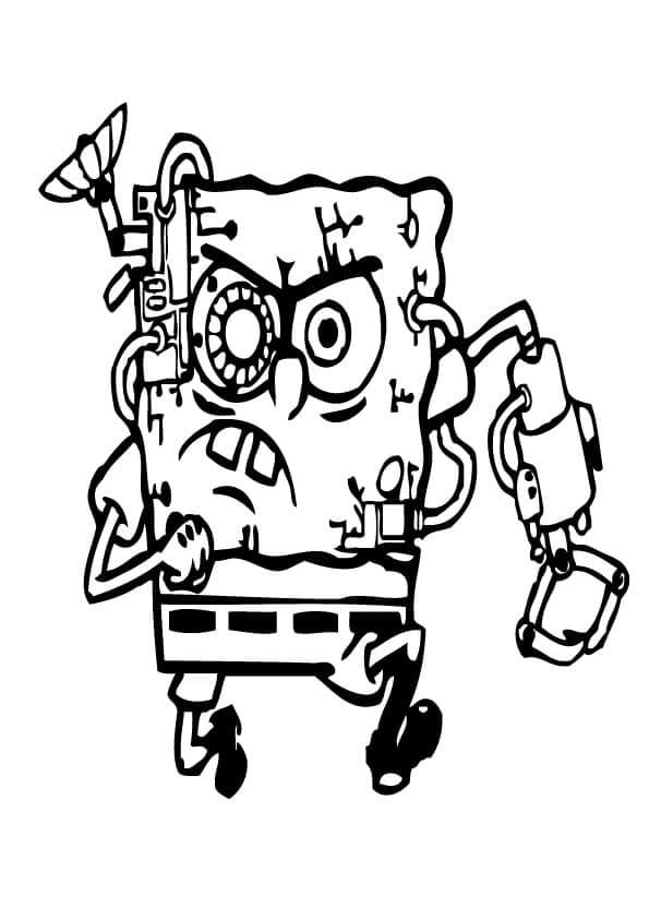 Dibujo de Bob Esponja Mquina para Colorear