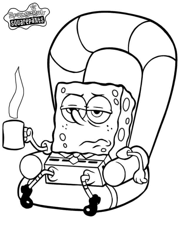 Dibujo de Bob Esponja Perezoso para Colorear