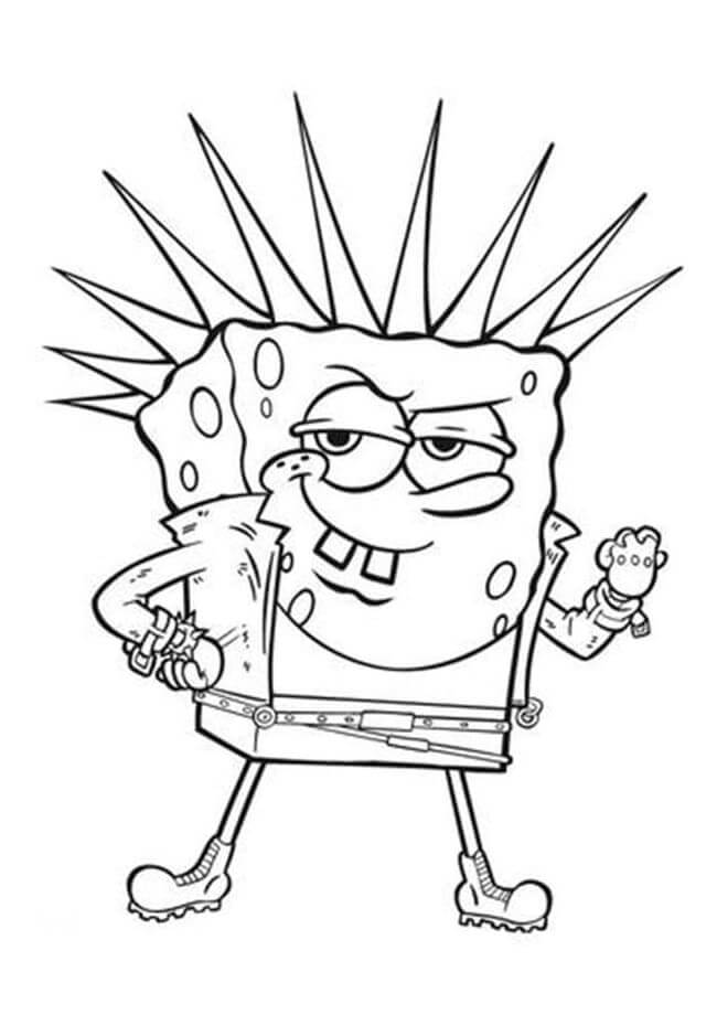 Dibujo de Bob Esponja Rock 2 para Colorear