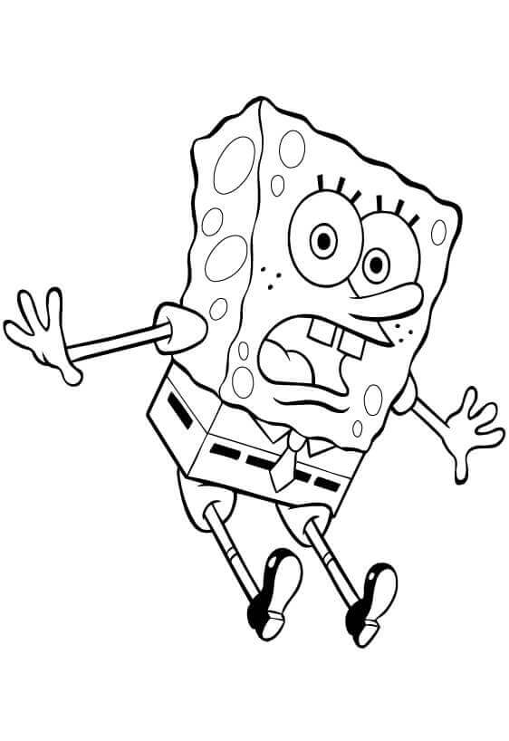 Dibujo de Bob Esponja Sorprendido para Colorear