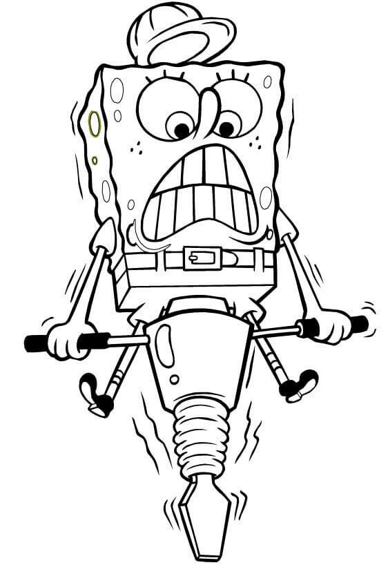 Dibujo de Bob Esponja Trabajando 2 para Colorear