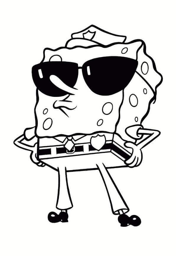 Dibujo de Bob Esponja la Polica 2 para Colorear