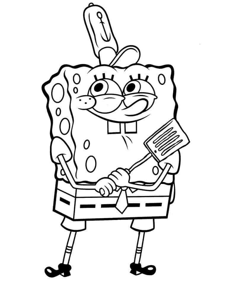 Dibujo de Cocinero Strongbob para Colorear