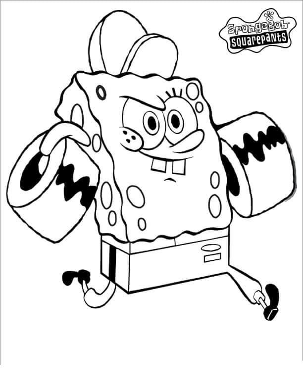 Dibujo de Entrenamiento Bob Esponja para Colorear
