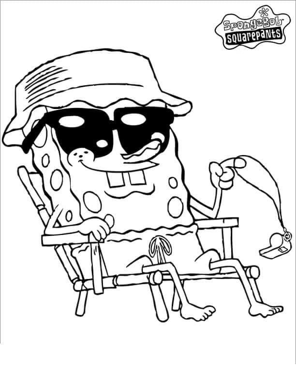 Dibujo de Salvavidas Bob Esponja 1 para Colorear