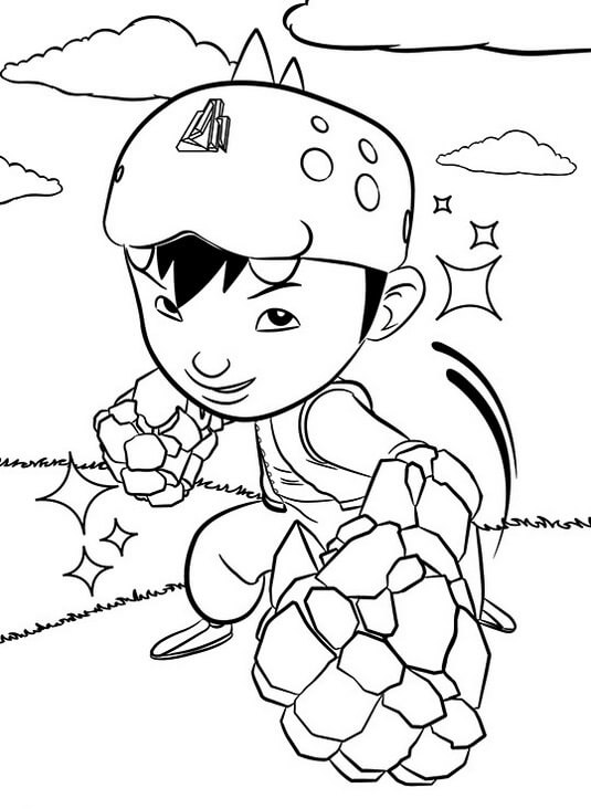 Dibujo de Boboiboy Ssmico para Colorear