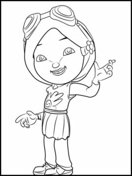 Dibujo de Yaya de Boboiboy para Colorear
