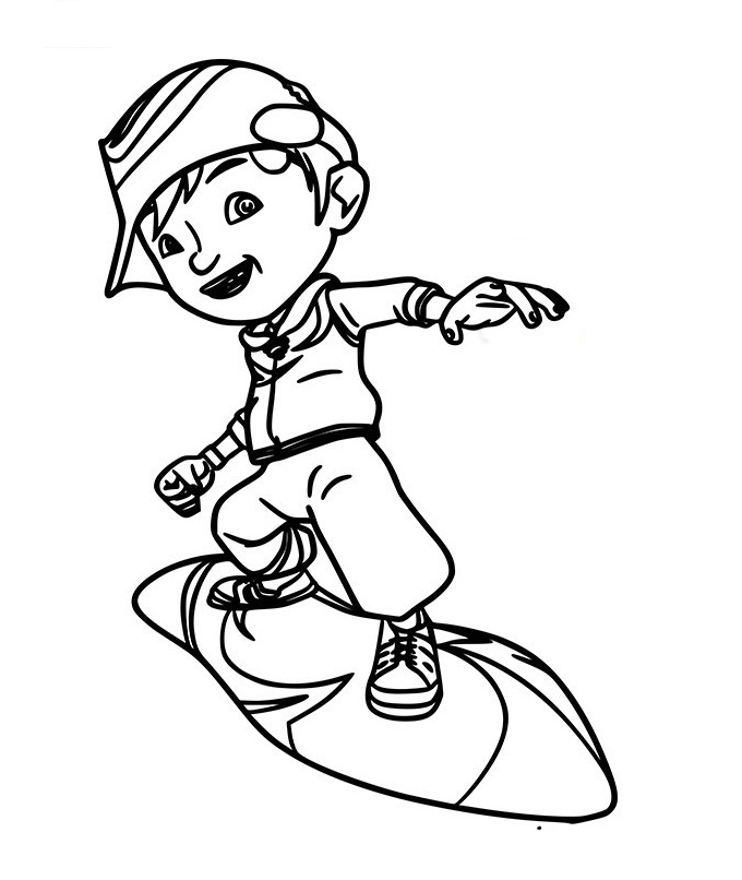 Dibujo de Boboiboy de Viento Impresionante para Colorear