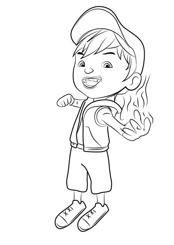 Dibujo de Boboiboy Fuego para Colorear