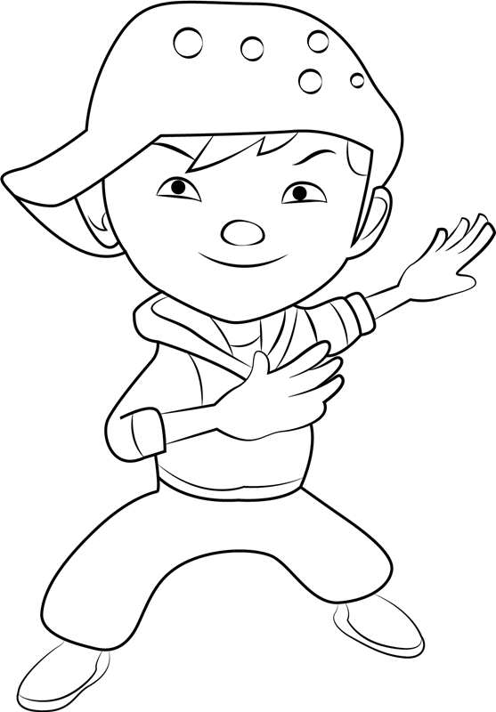 Dibujo de Boboiboy Viento Sonriendo para Colorear