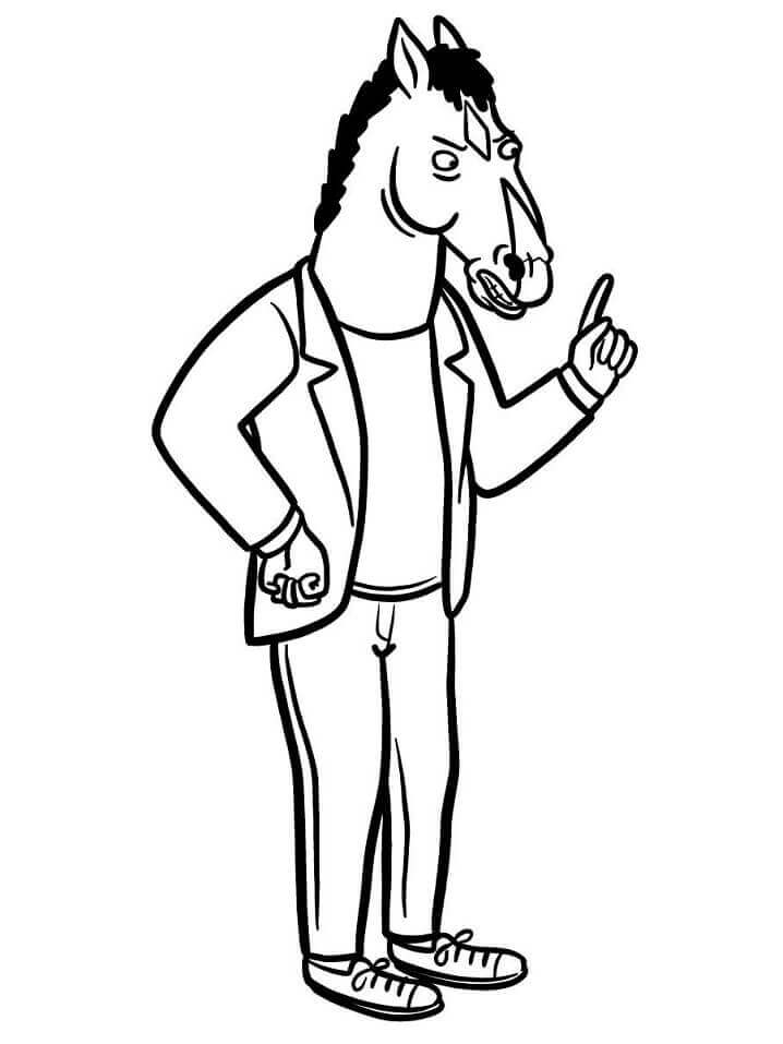 Dibujo de Bojack Horseman Enojado para Colorear