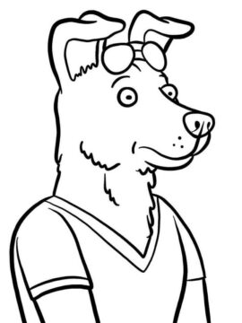 Dibujo de Enfrentate al Sr Peanutbutter de Bojack Horseman para Colorear