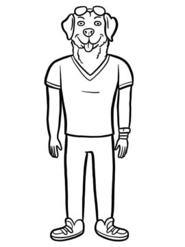 Dibujo de Mr Peanutbutter de Bojack Horseman para Colorear
