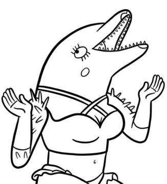 Dibujo de Sextina Aquafina de Bojack Horseman para Colorear