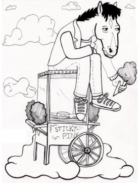 Dibujo de Triste Bojack Horseman para Colorear