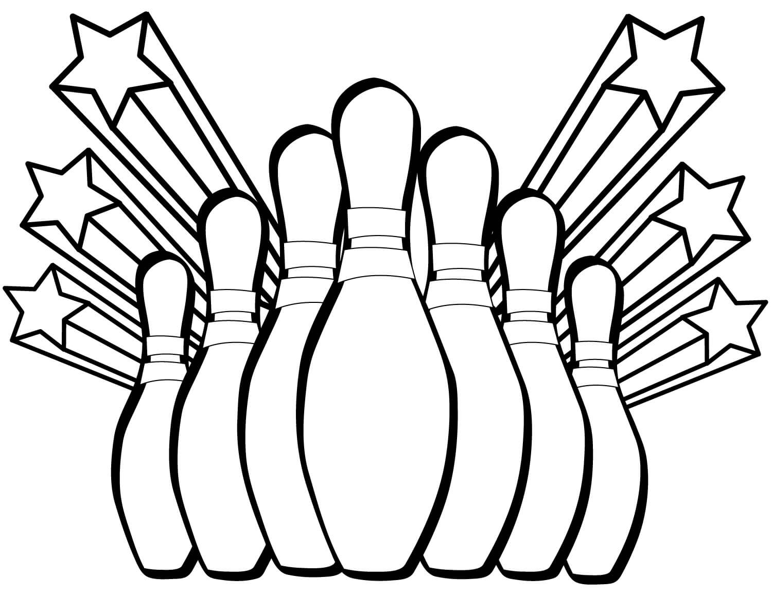 Dibujo de Bolos y Estrella para Colorear