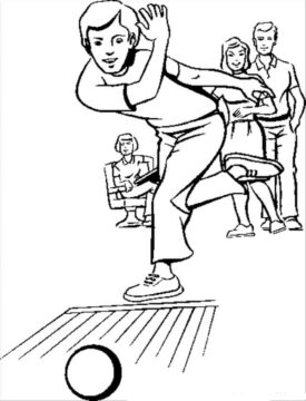 Dibujo de Familia Juego Bolos para Colorear